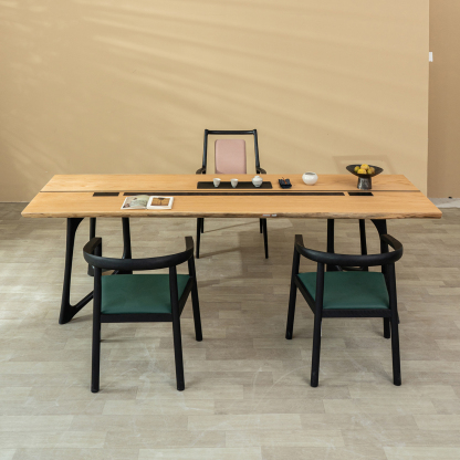 【手付金】Ever Wood レッドオーク製ロングテーブル天板