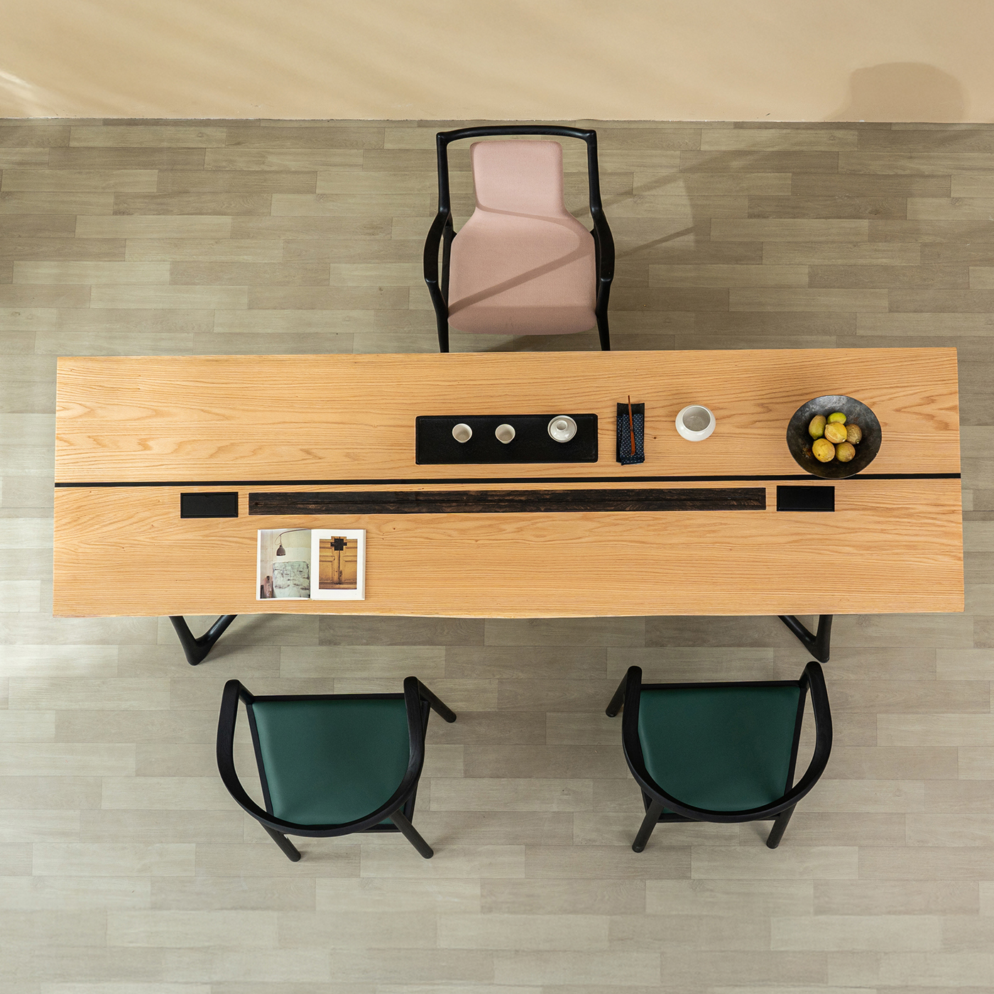 【手付金】Ever Wood レッドオーク製ロングテーブル天板