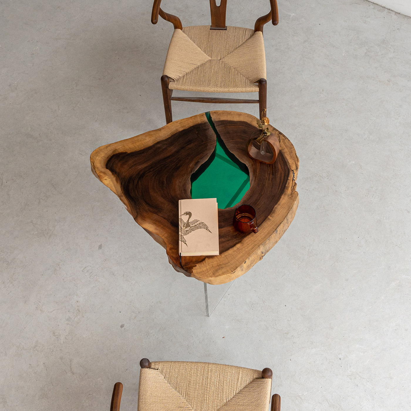 【手付金】Ever Wood 木製T型脚ローテーブル天板