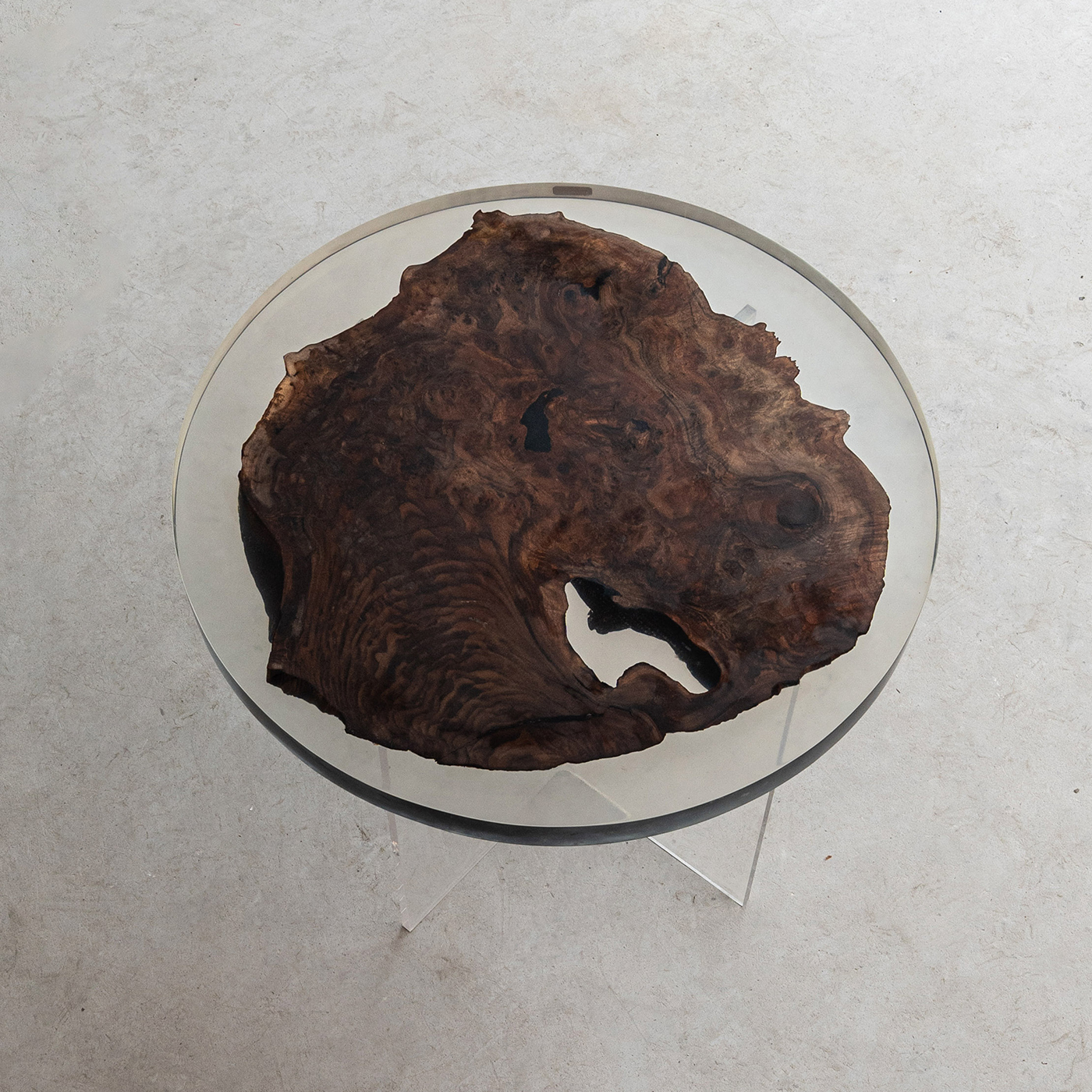 【手付金】Ever Wood ウォールナット製T型脚ローテーブル天板