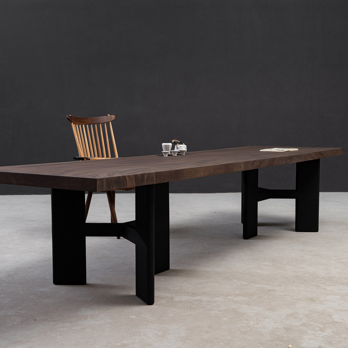 木製三角デザインテーブル用脚 | ナチュラルな素材感が引き立つモダン