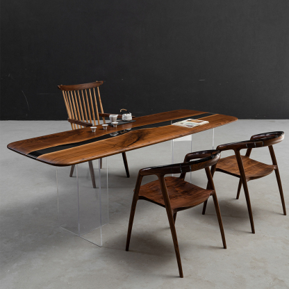 Ever Wood ブラックウォールナット製バイカラーテーブルトップ