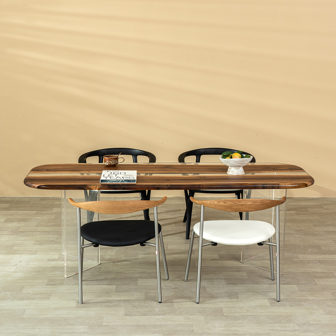 Ever Wood ブラックウォールナット製クリアテーブルトップ