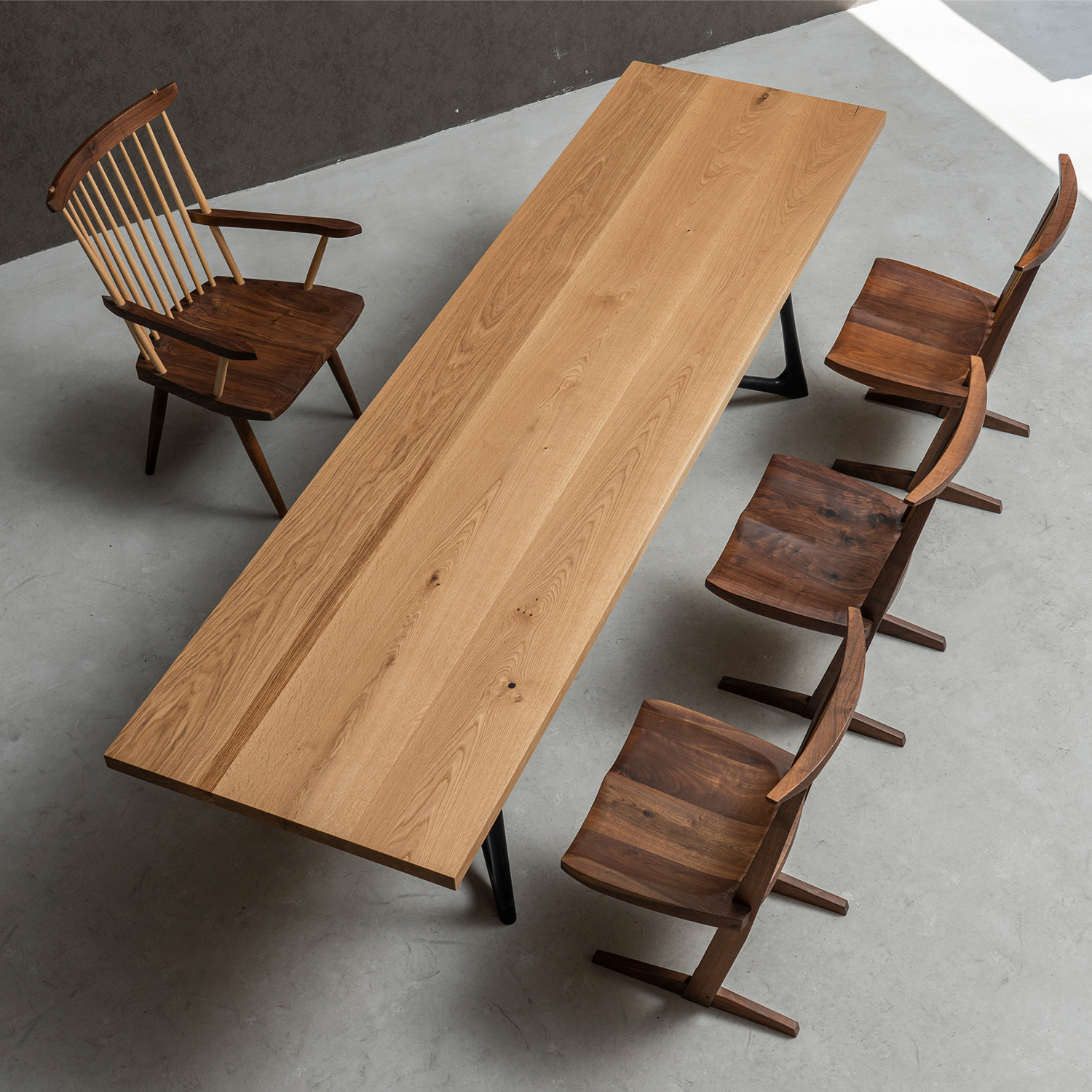 【手付金】Ever Wood ホワイトオーク製ロンングテーブルトップ