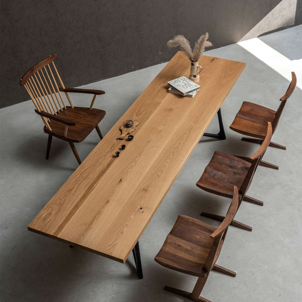 Ever Wood ホワイトオーク製ロンングテーブルトップ