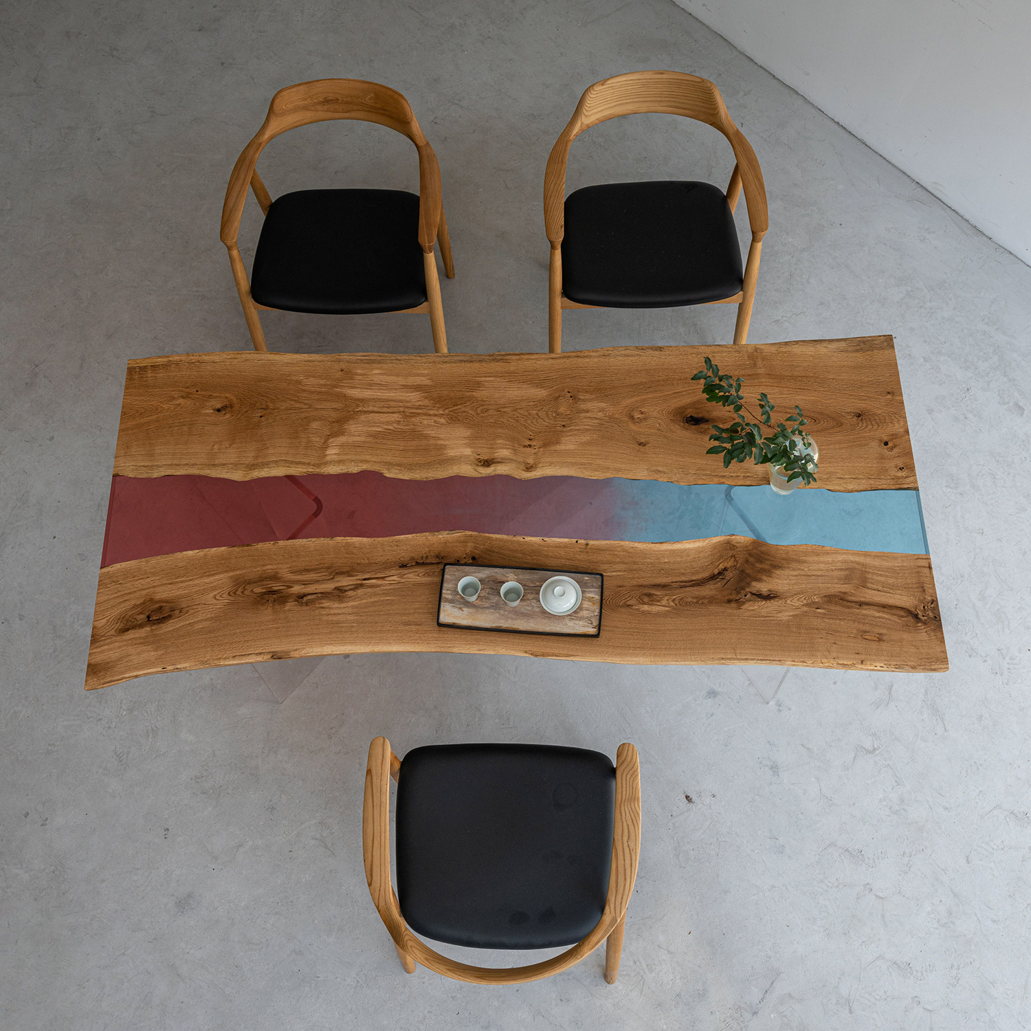 【手付金】Ever Wood ホワイトオーク製クリアテーブルトップ