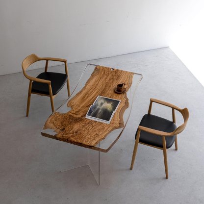 Ever Wood オリーブウッド製クリアテーブルトップ