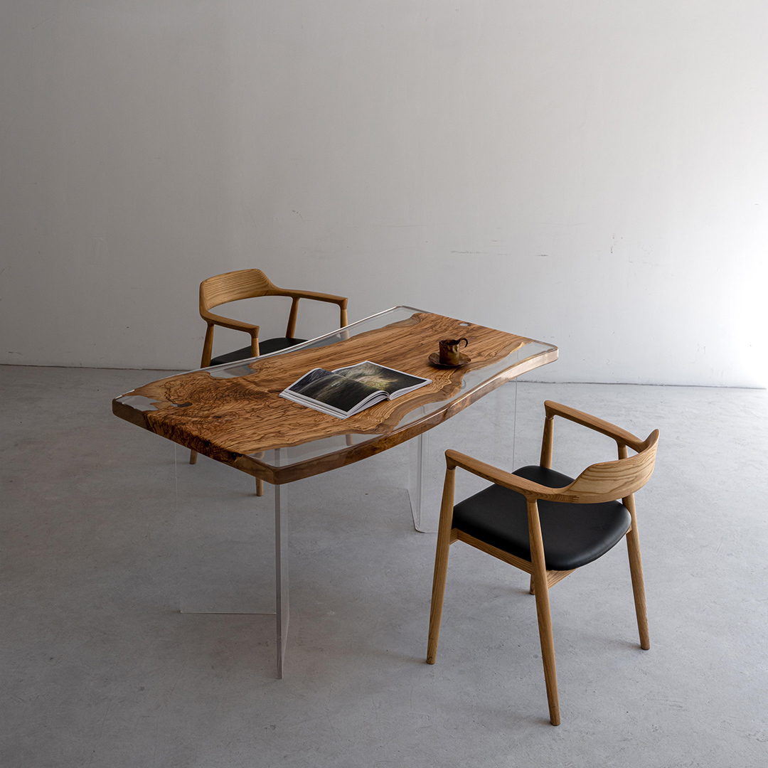 Ever Wood オリーブウッド製クリアテーブルトップ