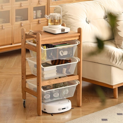 キャスター付き3段式木製ワゴン – CAGUUU