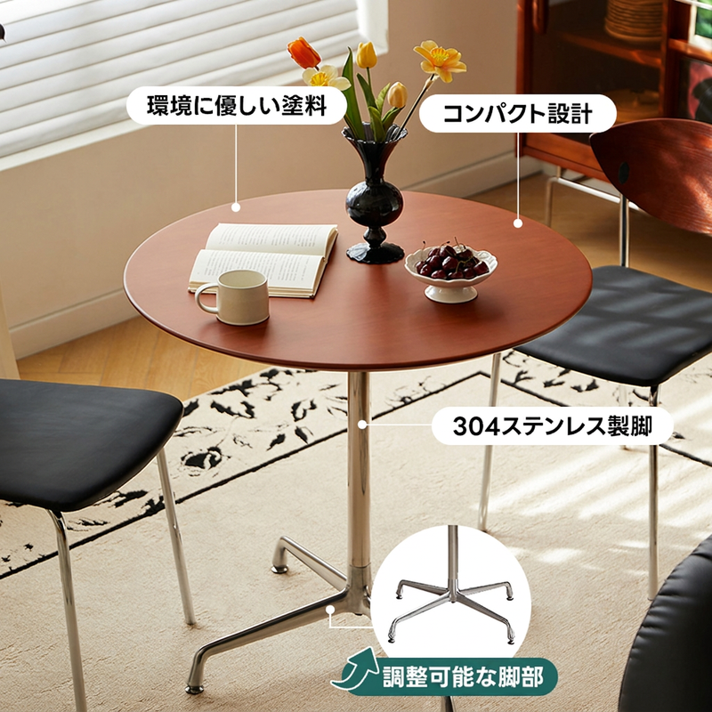 Woody Prime Vintage Box 木製ミニラウンドダイニングテーブル【高級
