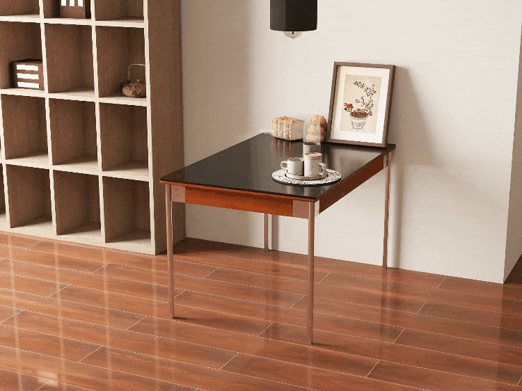 ツゲ材 伸縮式スレートダイニングテーブル