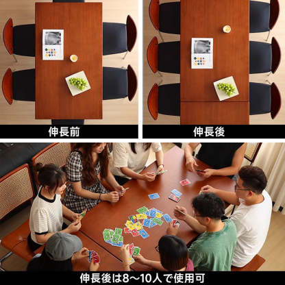 ツゲ材 伸縮式ダイニングテーブル