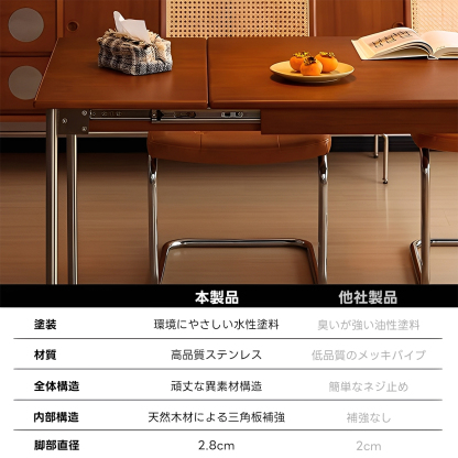Woody Prime Vintage Box 伸縮式ダイニングテーブル【高級天然ツゲ材