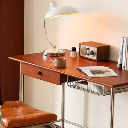 ツゲ材 異素材デザインデスク | 味わい深い表情でワーク空間を上質に