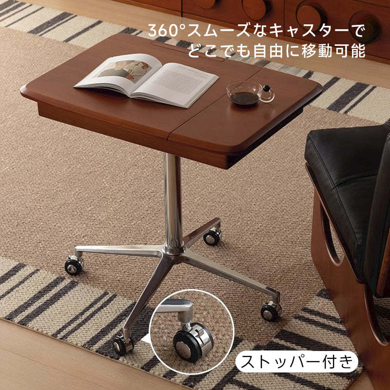 Woody Prime Vintage Box キャスター付き8cm昇降コンパクトデスク