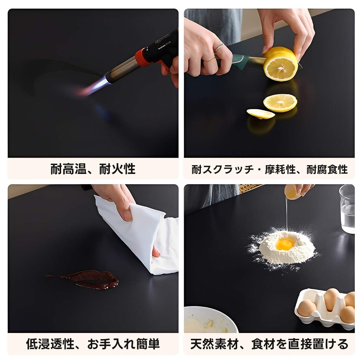 ツゲ材 木製脚セラミックダイニングテーブル