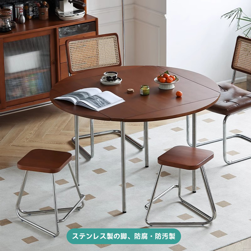 ツゲ材 異素材三角スツール