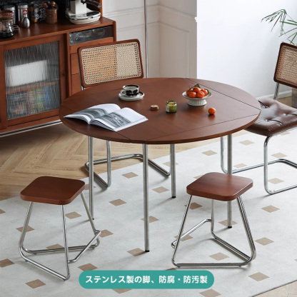 ツゲ材 異素材三角スツール