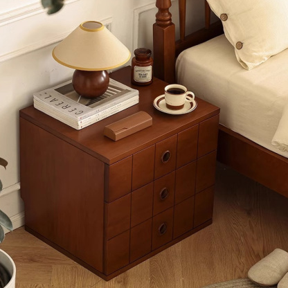 ツゲ材 クラシックデザイン多段収納キャビネット