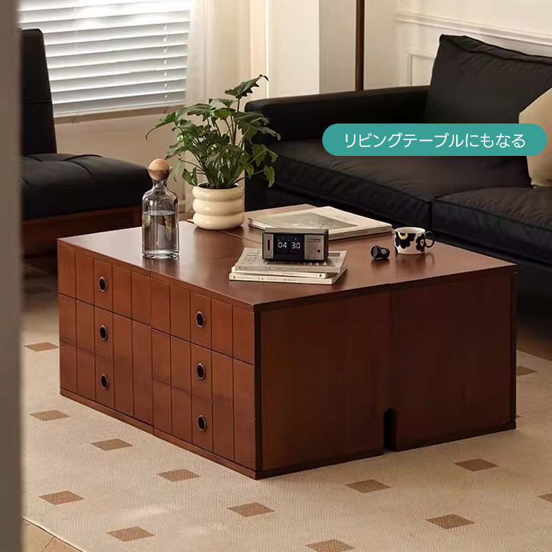 ツゲ材 クラシックデザイン多段収納キャビネット