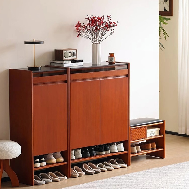 ツゲ材 クラシックウッドシューズキャビネット | 靴を整然と収めて玄関