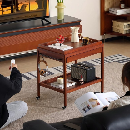 ツゲ材 キャスター付き木製レトロワゴン – CAGUUU