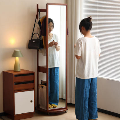全身鏡付き多機能収納ラック