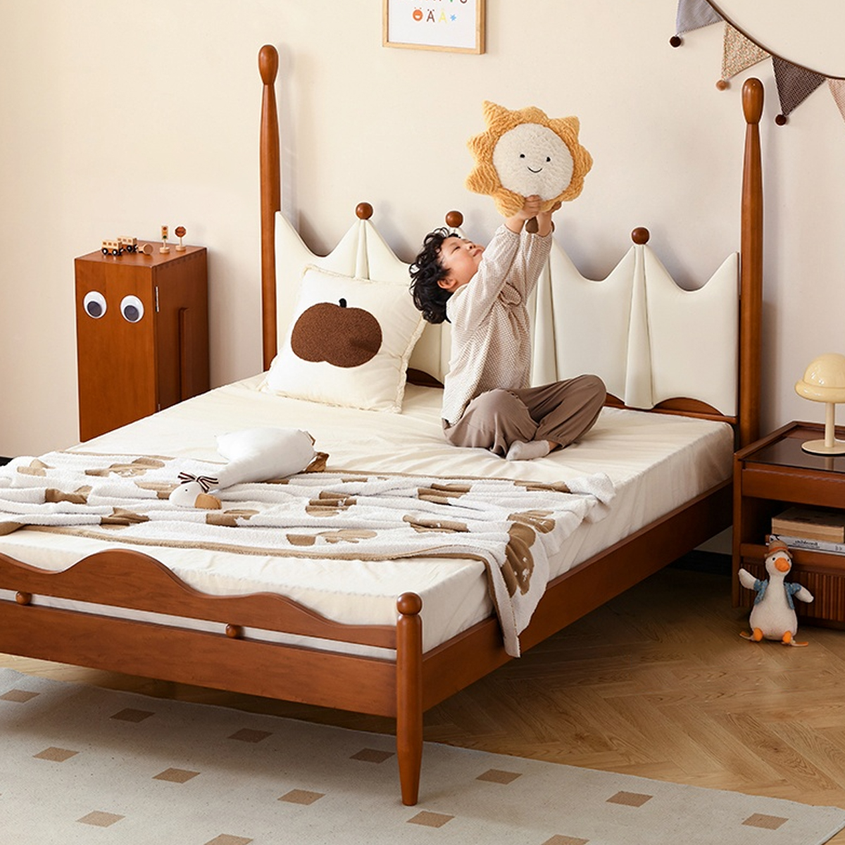 Woody Prime Vintage Box クラウンデザインキッズベッド