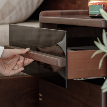 Woody Prime Walnut ウォールナット材 天然木コンパクトナイトテーブル