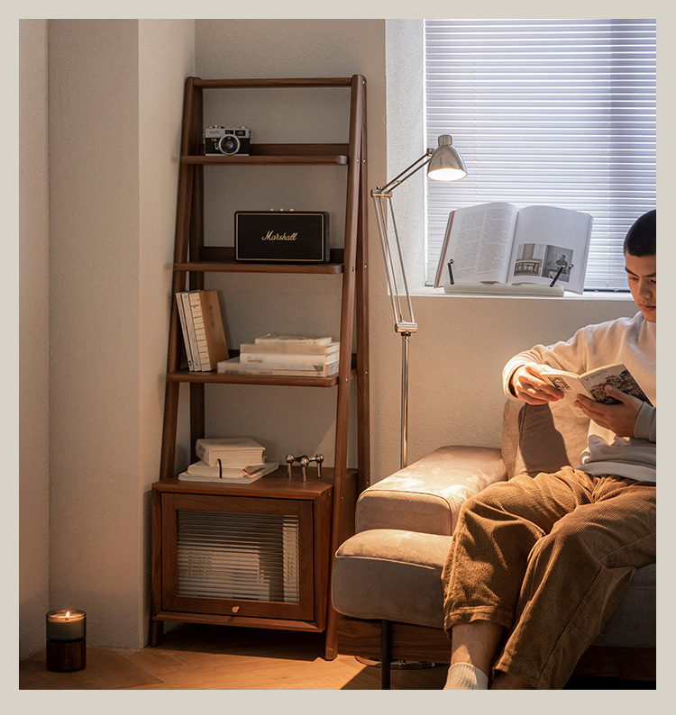 Woody Prime Walnut ウォールナット材 天然木収納サイドラック | 多