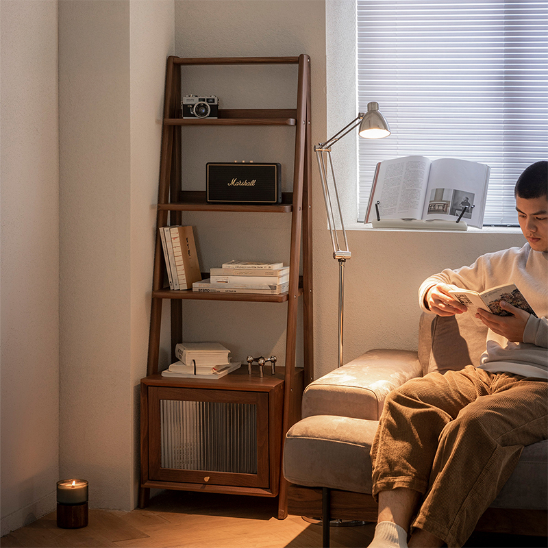 Woody Prime Walnut ウォールナット材 天然木収納サイドラック | 多