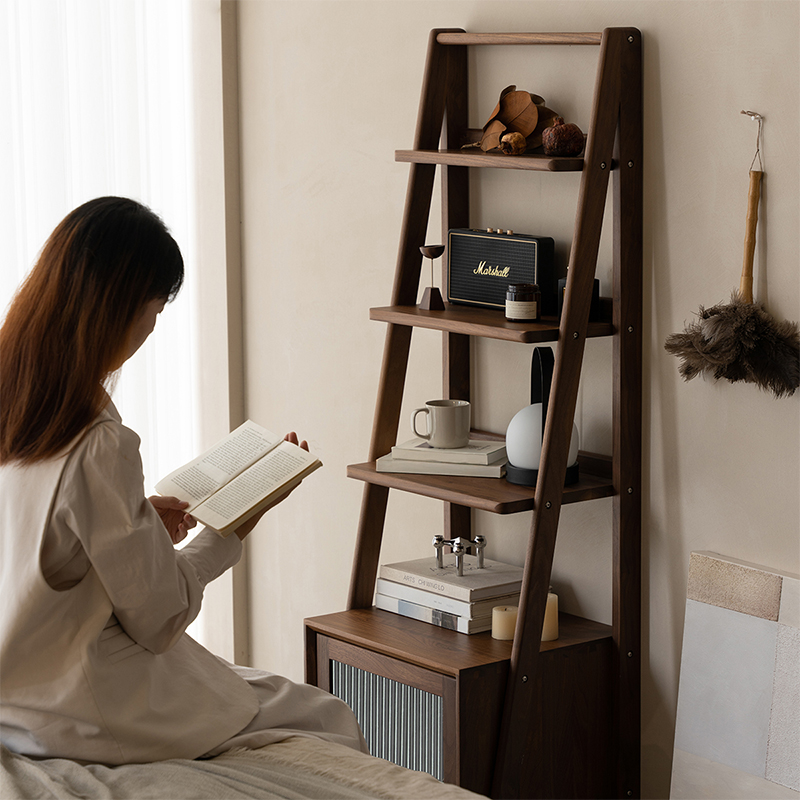 Woody Prime Walnut ウォールナット材 天然木収納サイドラック