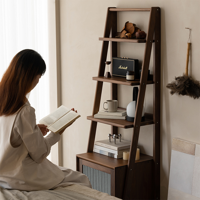 Woody Prime Walnut ウォールナット材 天然木収納サイドラック