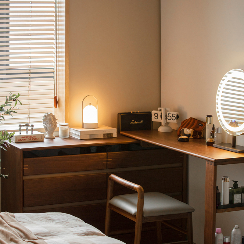 Woody Prime Walnut ウォールナット材 チェスト付き伸長式ドレッサー