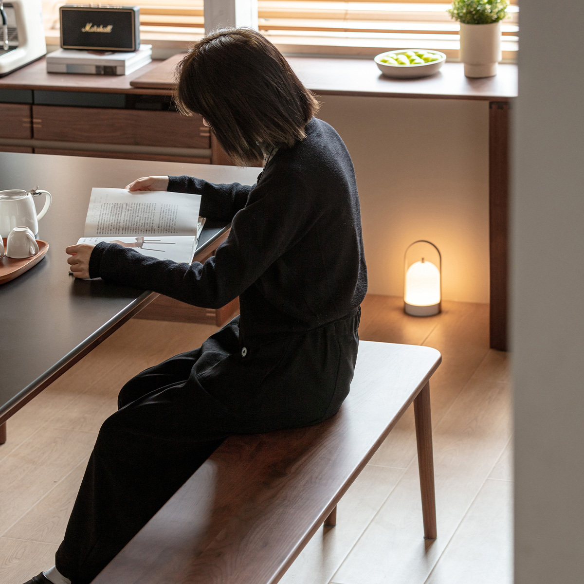 Woody Prime Walnut ウォールナット材 ダイニングベンチ