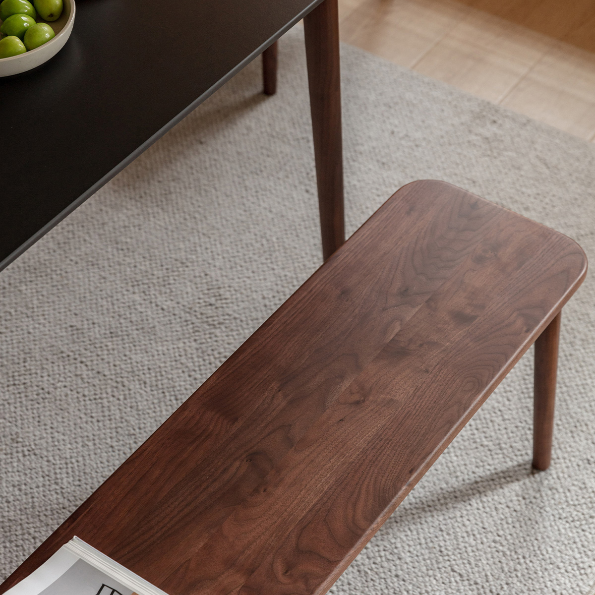 Woody Prime Walnut ウォールナット材 ダイニングベンチ