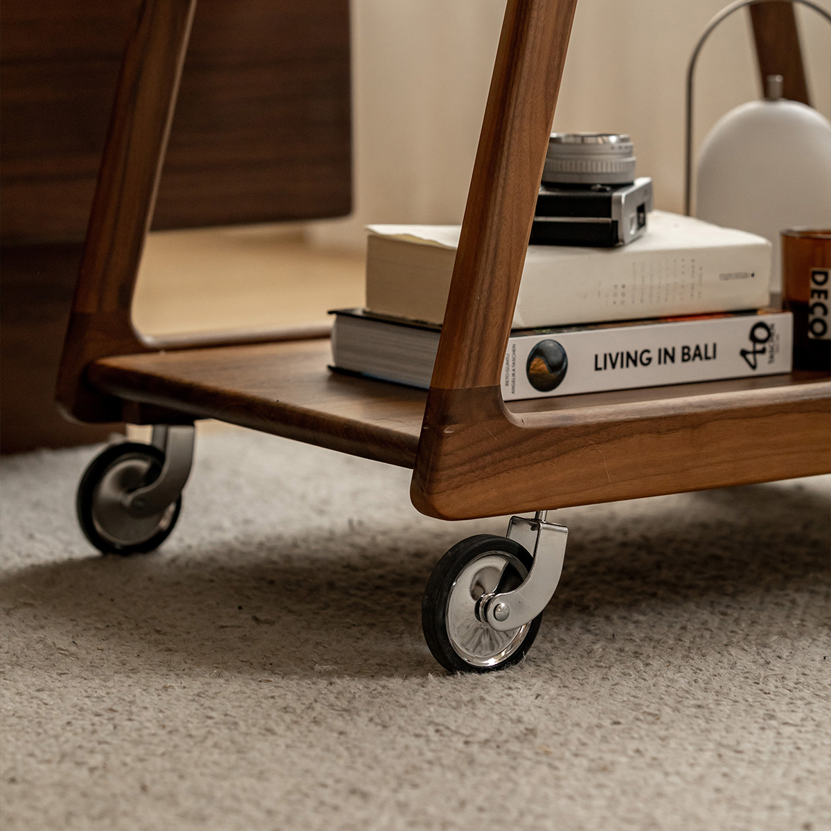 Woody Prime Walnut ウォールナット材 天然木キャスター付きサイド