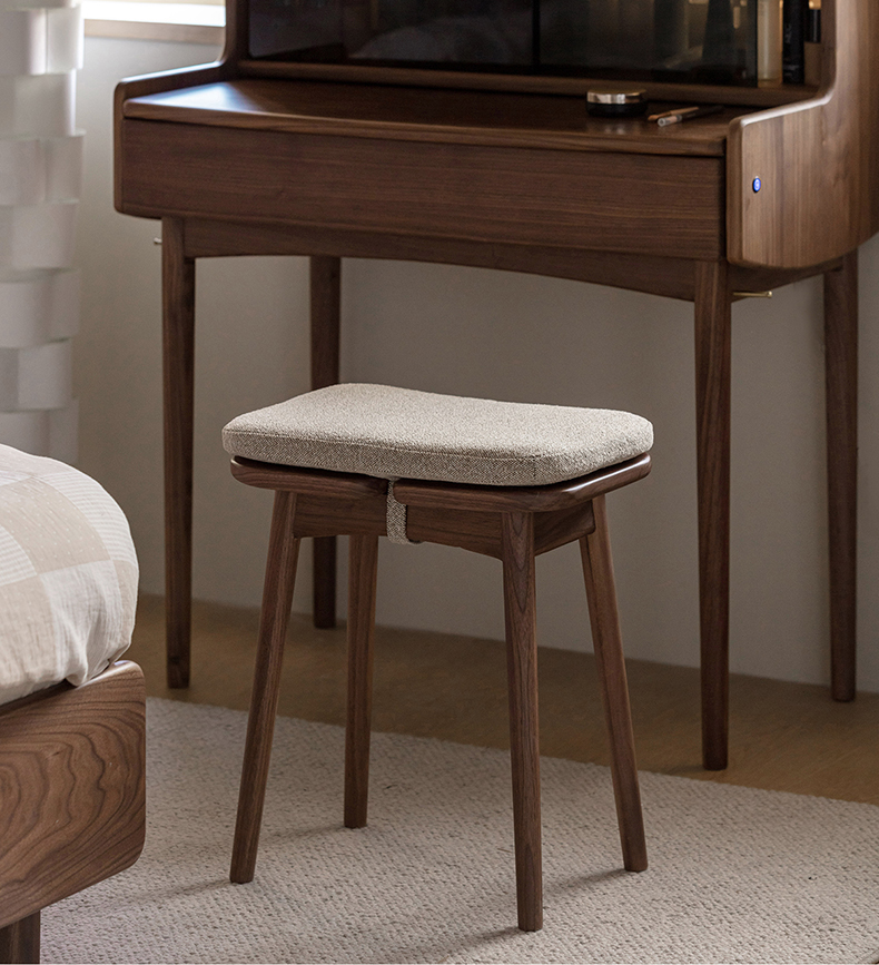 Woody Prime Walnut ウォールナット材 レトロドレッサースツール