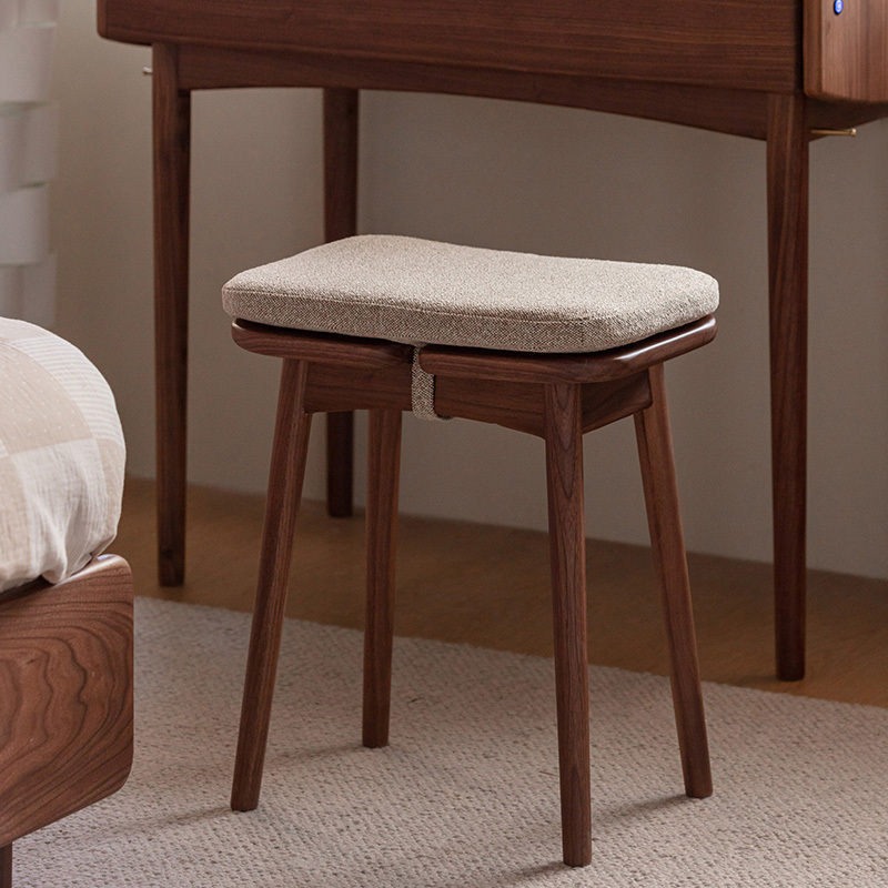 Woody Prime Walnut ウォールナット材 レトロドレッサースツール