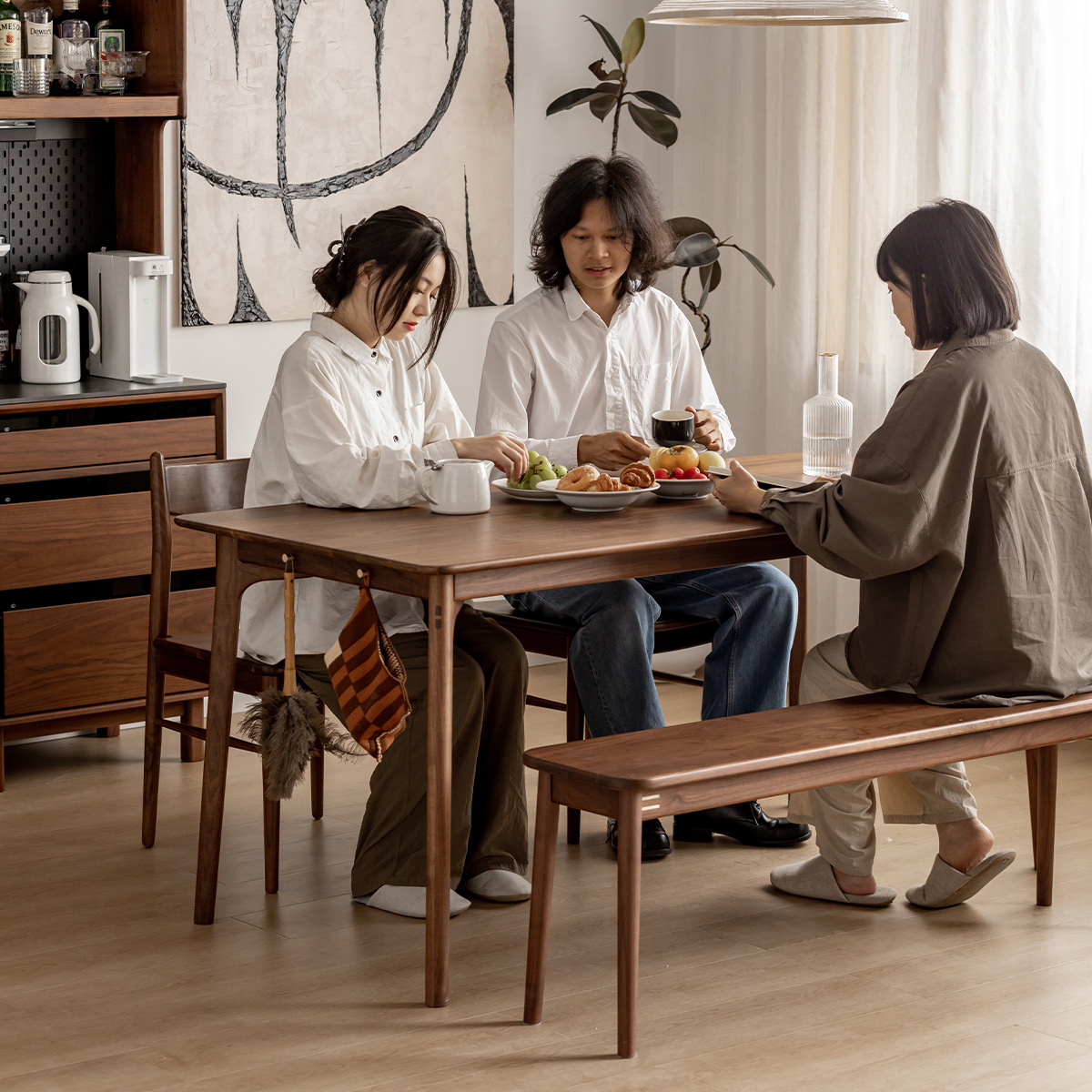 Woody Prime Walnut ウォールナット材 天然木ベーシックダイニングテーブル