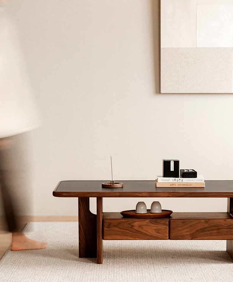 Woody Prime Walnut ウォールナット材 セラミック天板ローテーブル