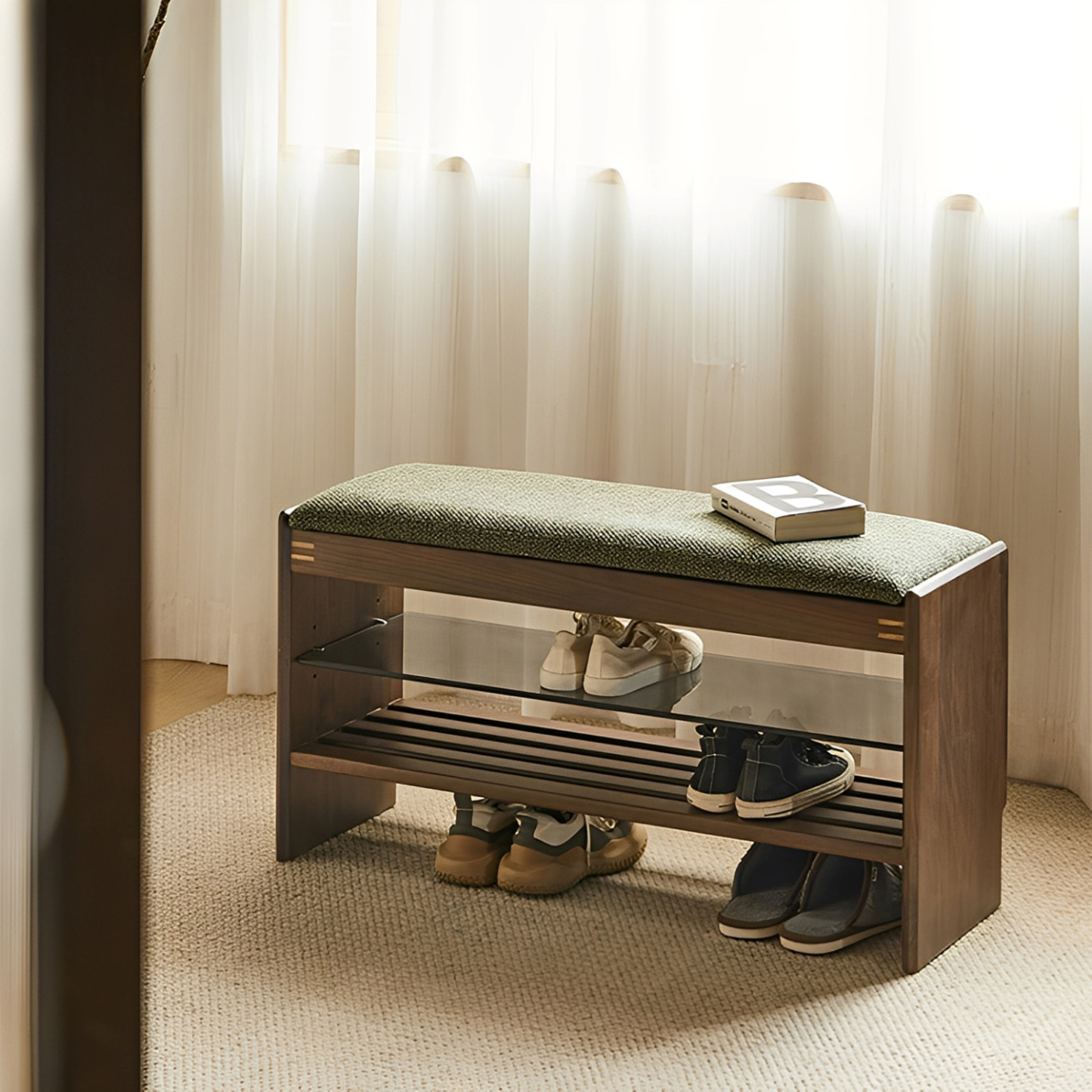 Woody Prime Walnut ウォールナット材 天然木玄関シューズラック – CAGUUU