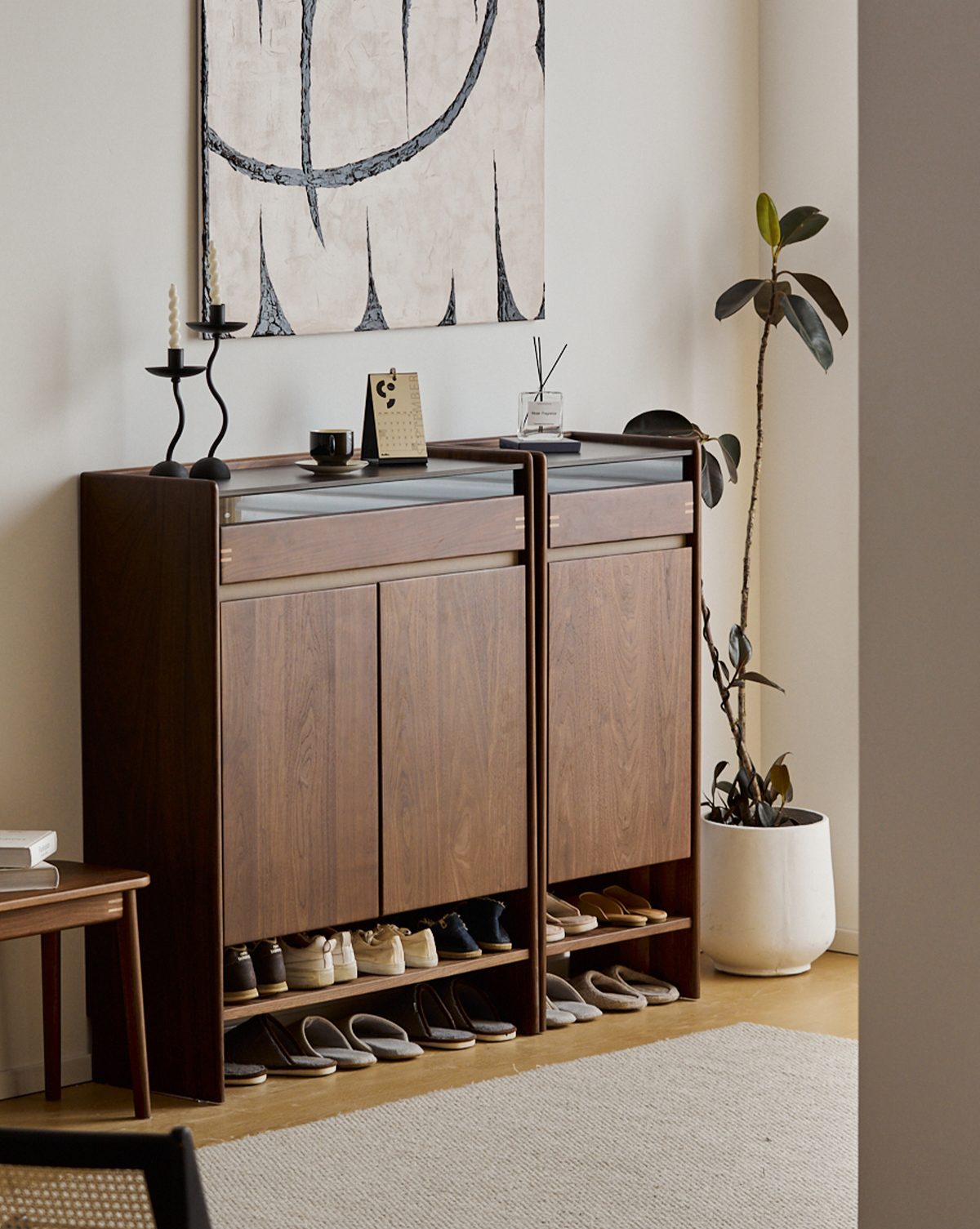 Woody Prime Walnut ウォールナット材 天然木組み合わせシューズ