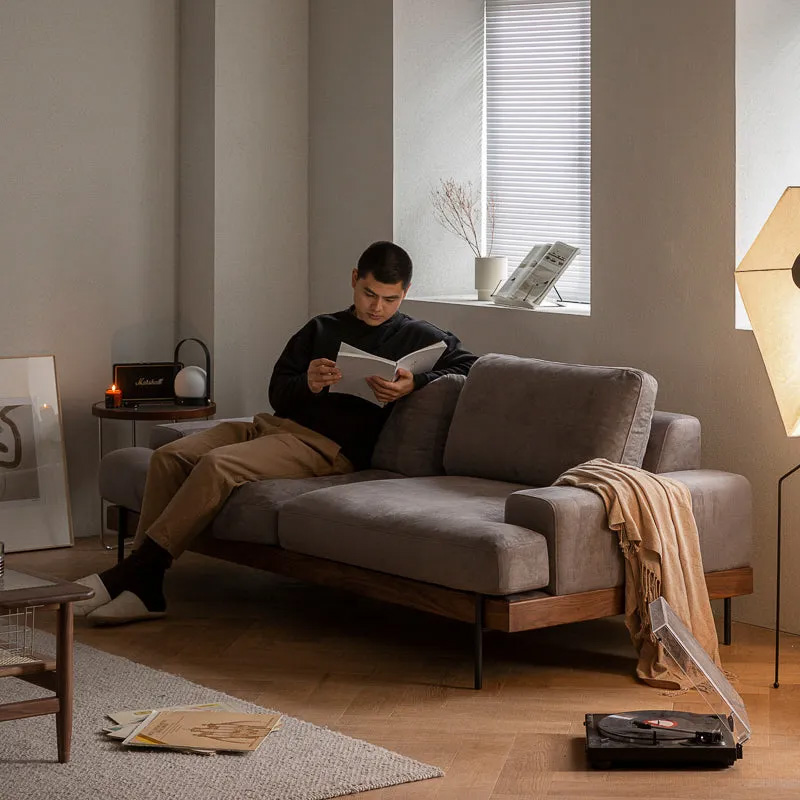 Woody Prime Walnut ウォールナット材 木製フレームファブリックソファ