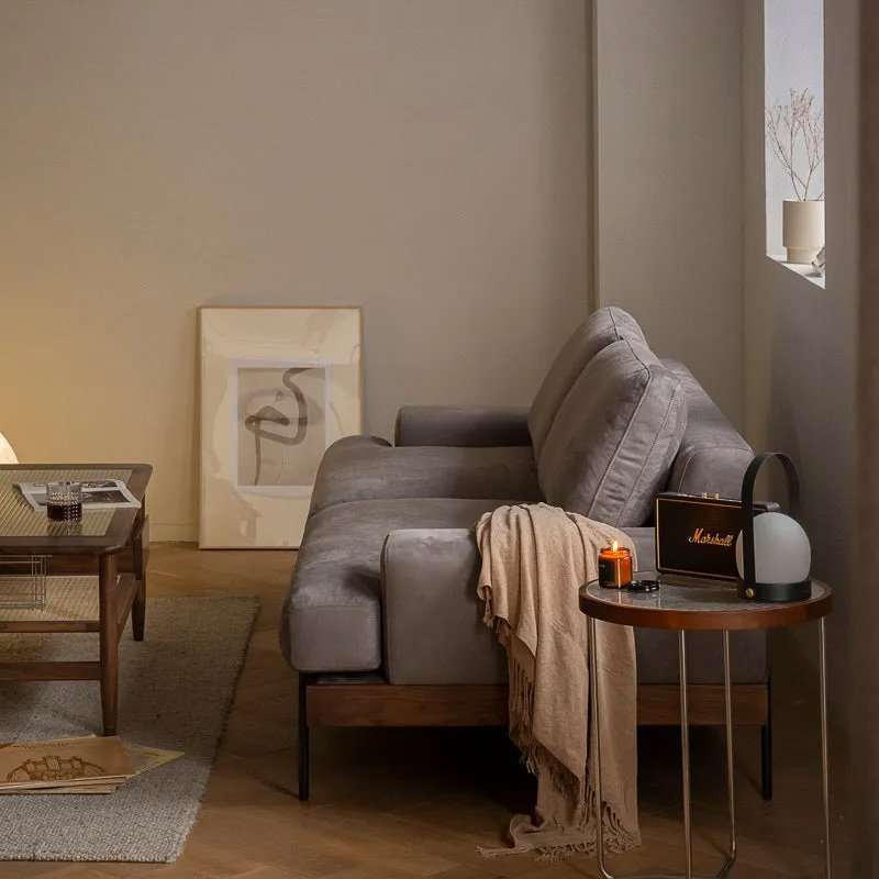 Woody Prime Walnut ウォールナット材 木製フレームファブリックソファ