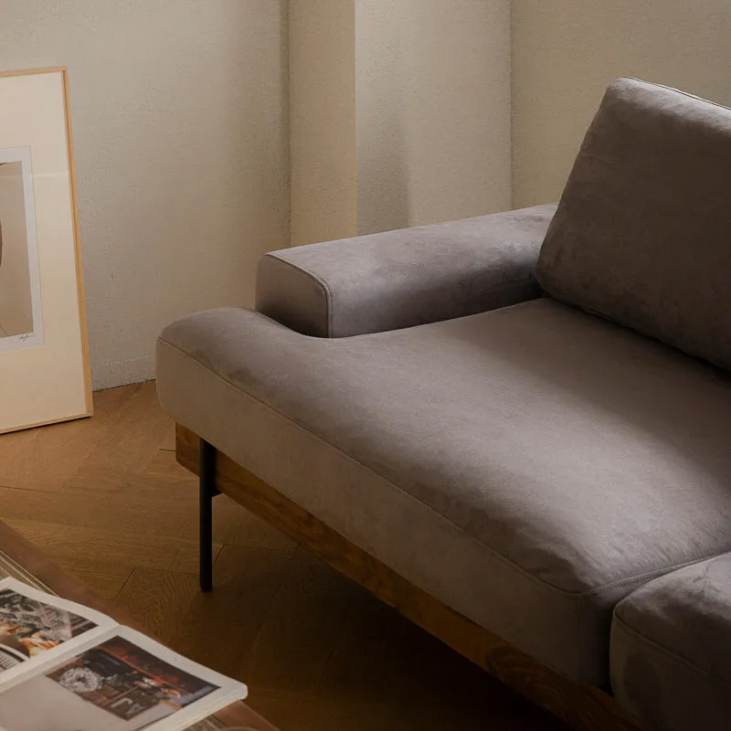 Woody Prime Walnut 6種の生地から選べる木製フレームローソファ