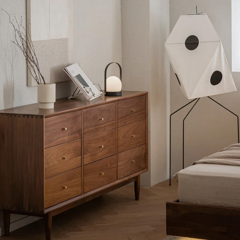 Woody Prime Walnut ウォールナット材 北欧風木製9マスキャビネット