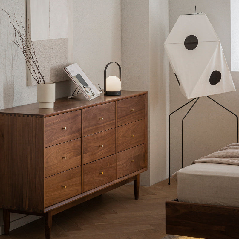 Woody Prime Walnut ウォールナット材 北欧風木製9マスキャビネット