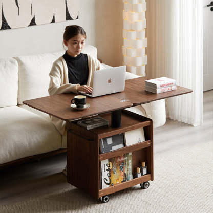 ウッドサイドテーブル⑥ Woody Prime Walnut 北欧風ベッドサイドテーブル | 落ち着いた雰囲気を