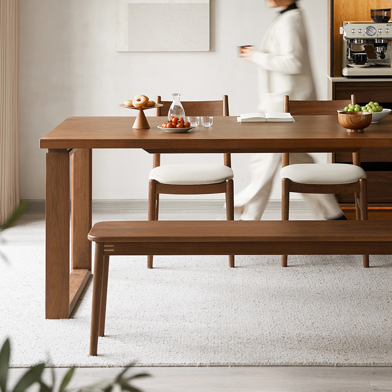 Woody Prime Walnut ナチュラル木製ダイニングテーブル